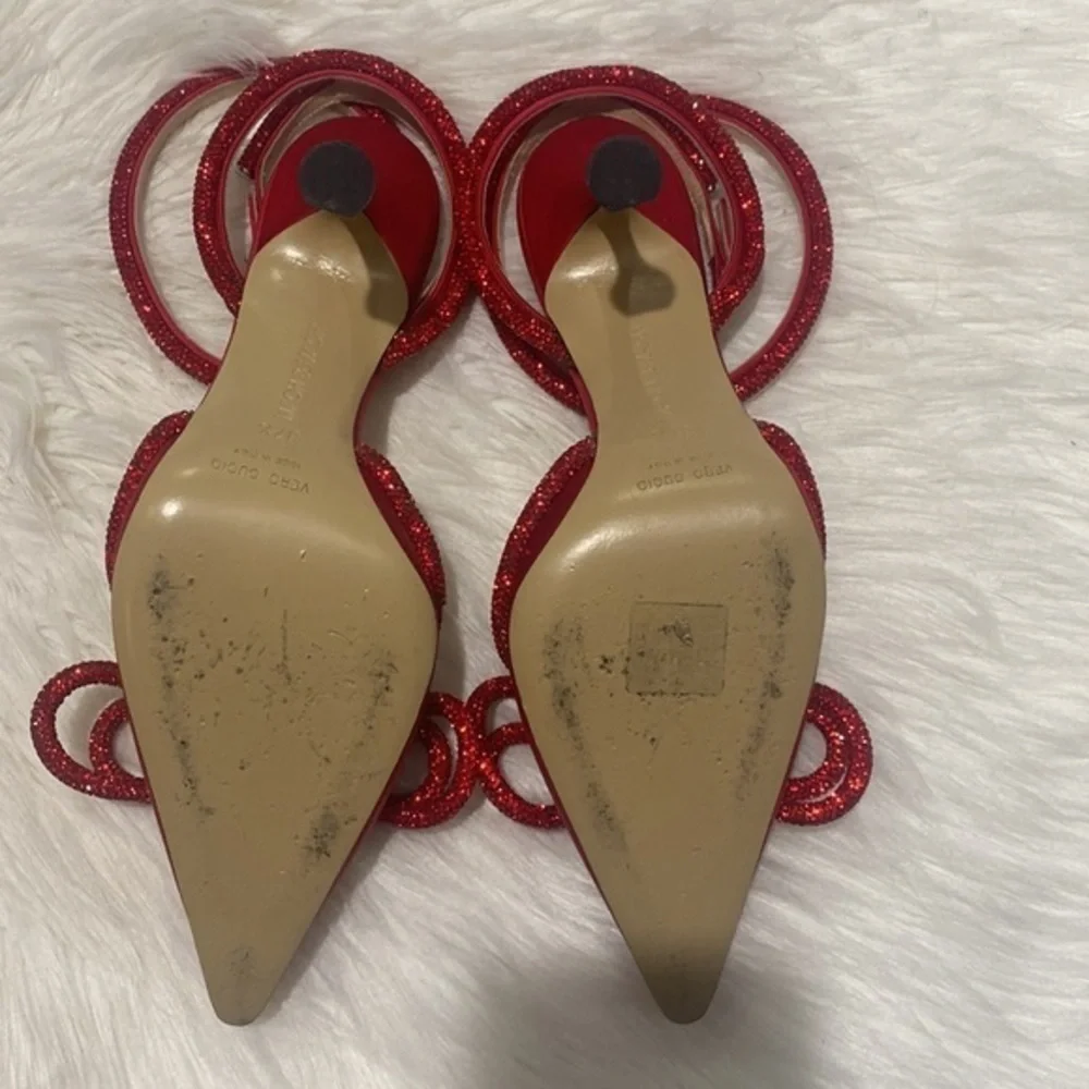 Mach & Mach Crystal Double Bow pointed toe pump size‎ 37.5EU